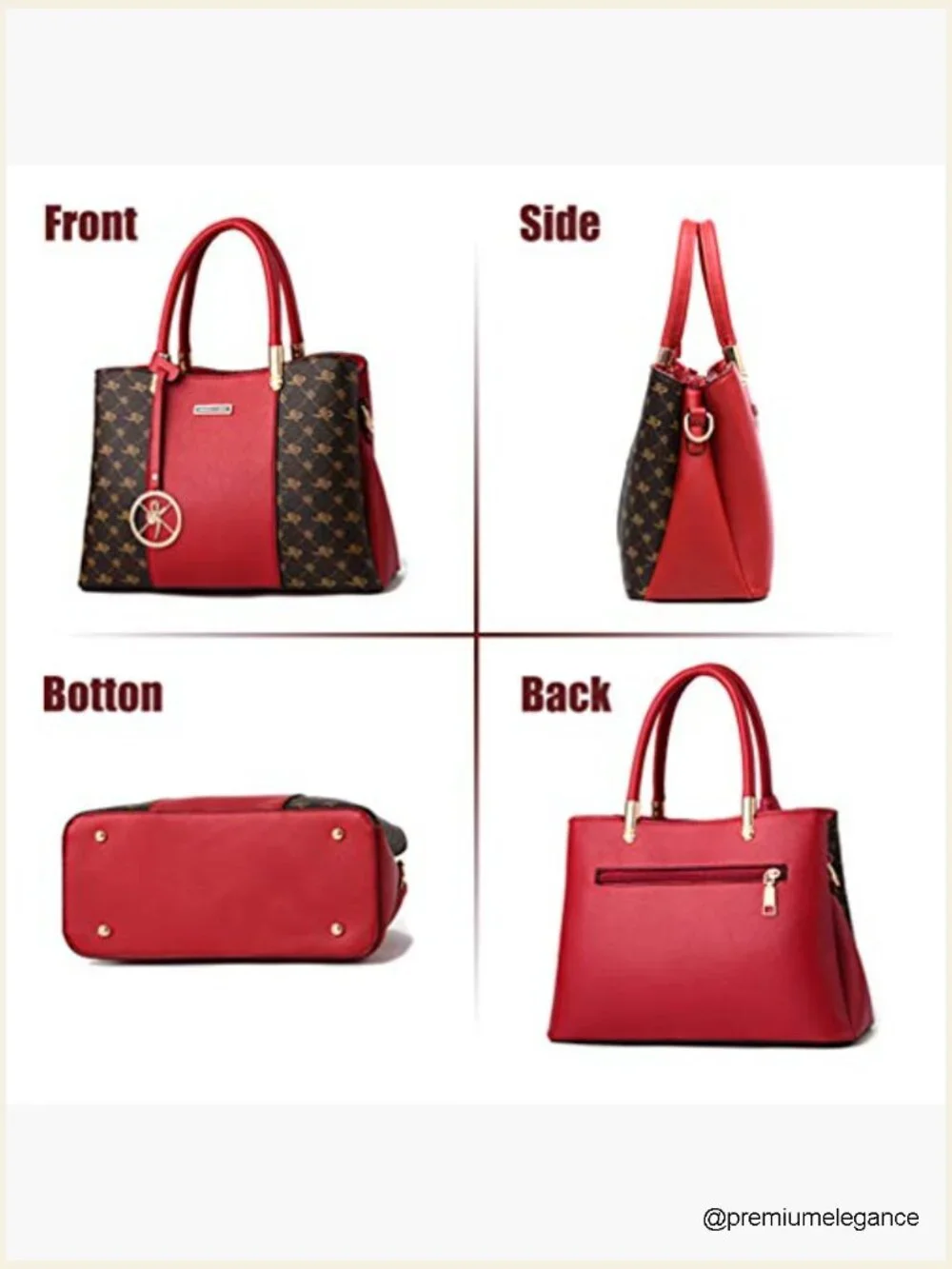 Top Handle Satchel Shoulder Bag Messenger Tote PU Leather